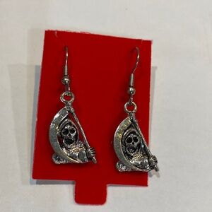 Silver Grim Reaper Earrings